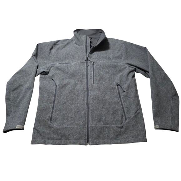 The North Face Jacket Mens Large Gray Apex Windwall Softshell Coat Fleece Lined - Picture 1 of 11